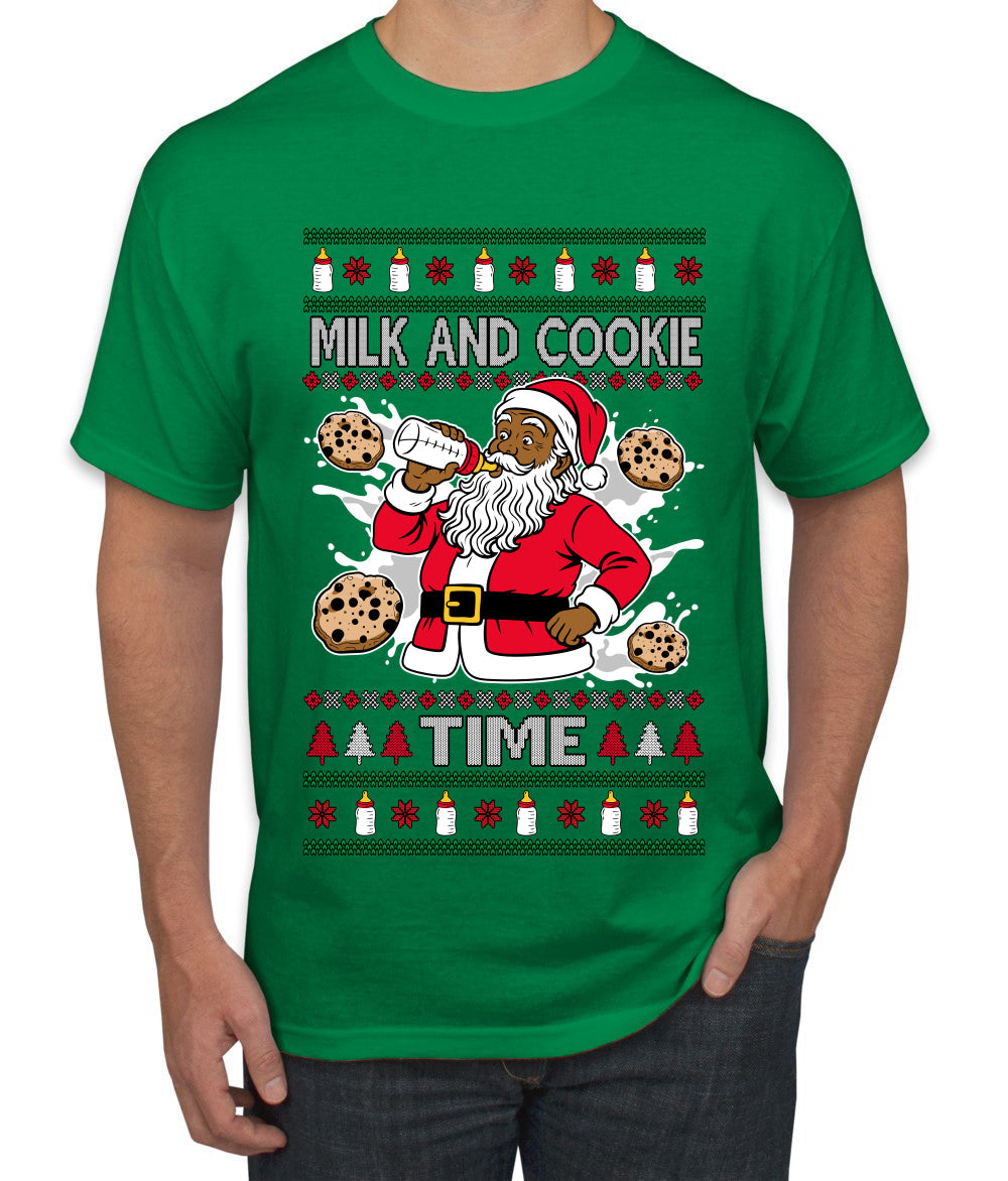 Milk And Cookie Time Christmas Sweater, Ugly Christmas Sweater Men's T-Shirt