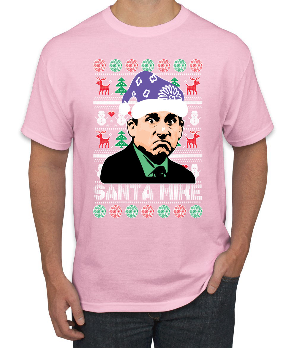 Santa Mike Michael Scott The Office Ugly Christmas Sweater Men's Graphic T-Shirt