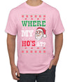 Where my Hos At Santa Funny Ugly Christmas Sweater Men's Graphic T-Shirt
