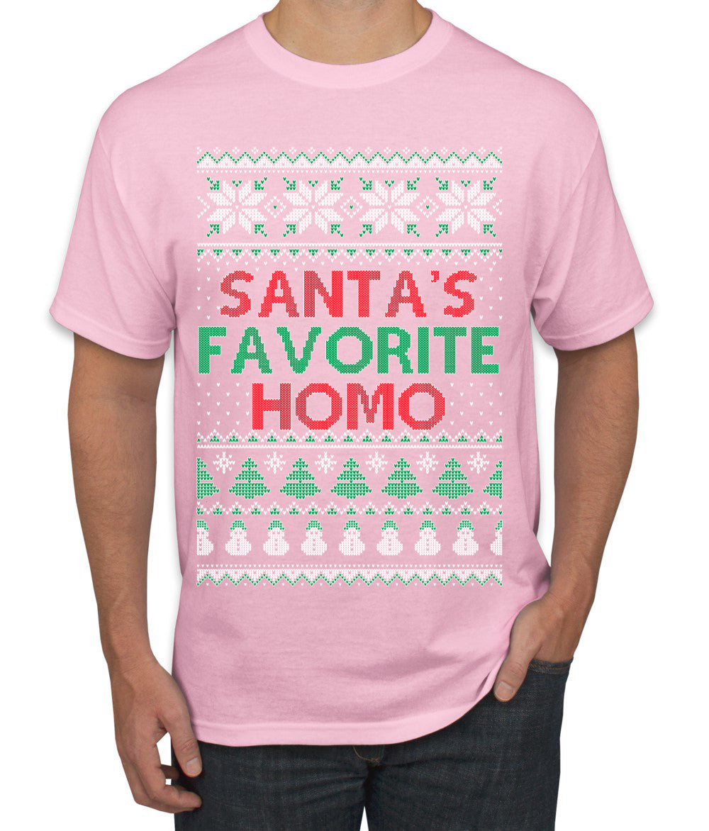 Santa's Favorite Homo Ugly Christmas Sweater Men's T-Shirt