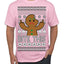 Bite This, Funny Gingerbread Cookie Offensive Inappropriate Middle Finger, F U Ginger Bread Dirty Novelty Xmas Ugly Christmas Sweater Men's T-Shirt