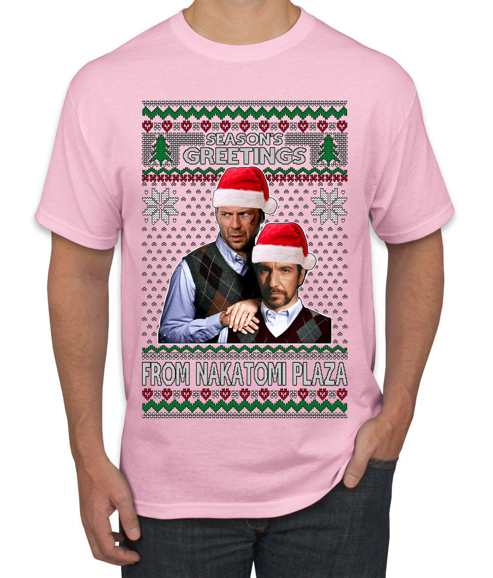 Season's Greeting From Nakatomi Plaza Ugly Christmas Sweater Men's T-Shirt