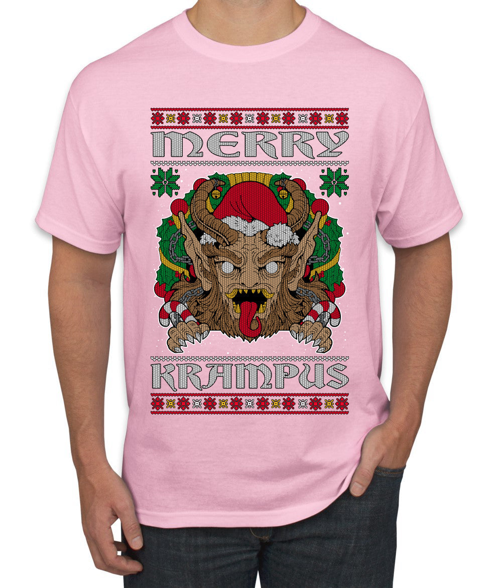 Merry Krampus Santa Folklore Figure Horror Ugly Christmas Sweater Men's T-Shirt