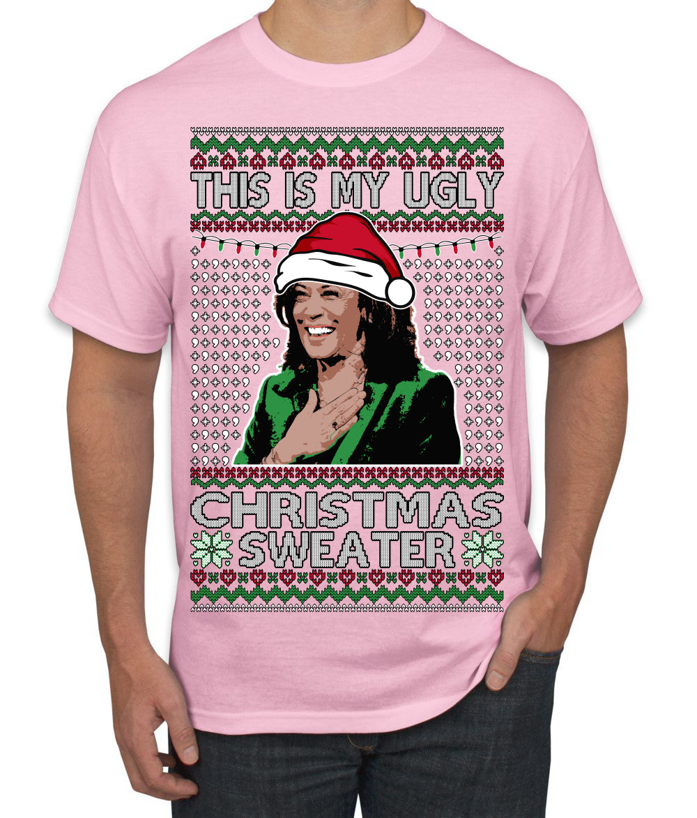 This Is My Ugly Sweater Funny Santa Kamala Harris Ugly Christmas Sweater Men's T-Shirt