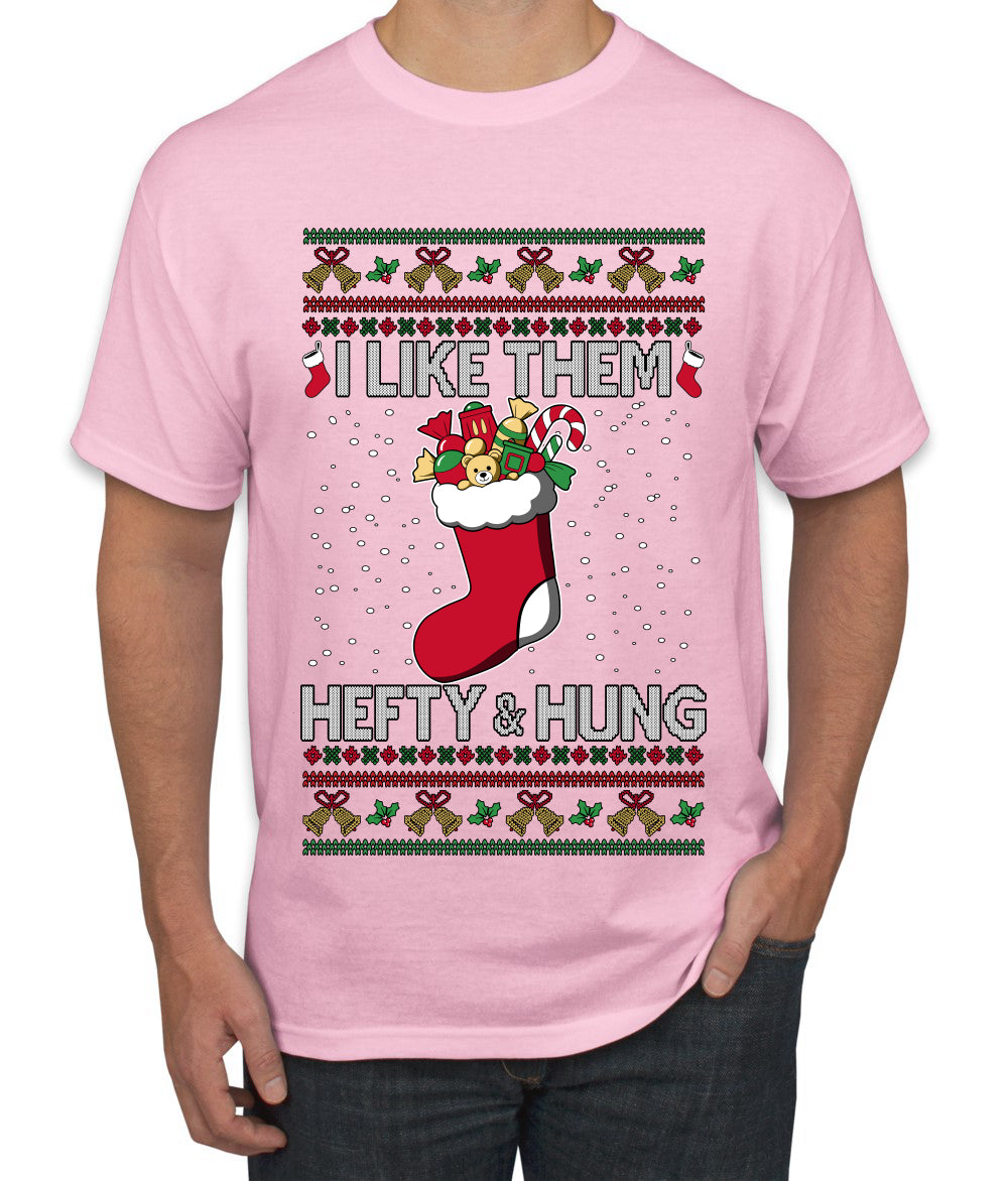 Hefty And Hung Christmas Sweater, Funny  Ugly Christmas Sweater Men's T-Shirt