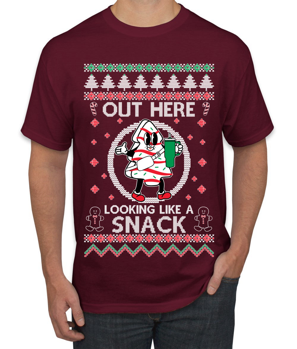 Out Here Looking Like A Snack Cookie Ugly Christmas Sweater Men's T-Shirt