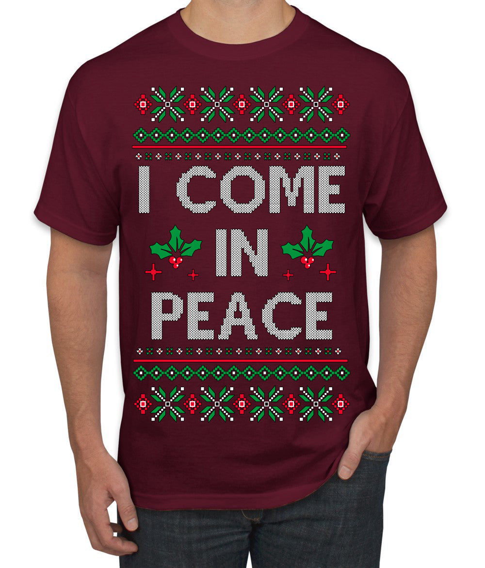 I Come in Peace Ugly Christmas Sweater Men's T-Shirt