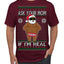 Ask Your Mom If I'm Real Funny Black Santa Claus Censored Ugly Christmas Sweater Men's T-Shirt