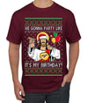 Gonna Party Like It's My Birthday Jesus Ugly Christmas Sweater Men's T-Shirt