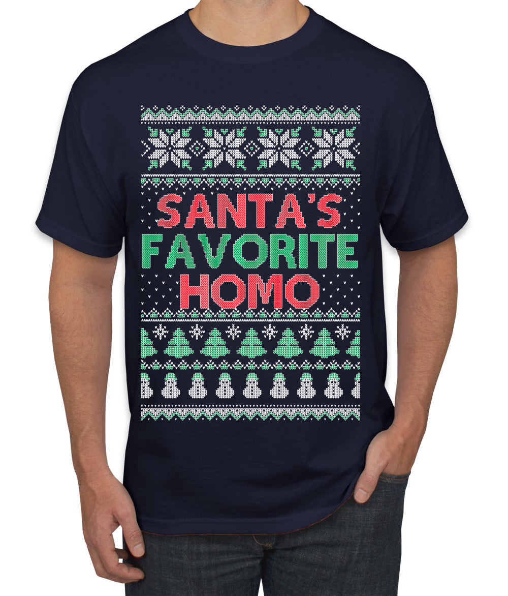 Santa's Favorite Homo Ugly Christmas Sweater Men's T-Shirt