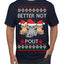 Better Not Pout, Cute Sad Santa Cats | Funny Ugly Christmas Sweater Men's T-Shirt