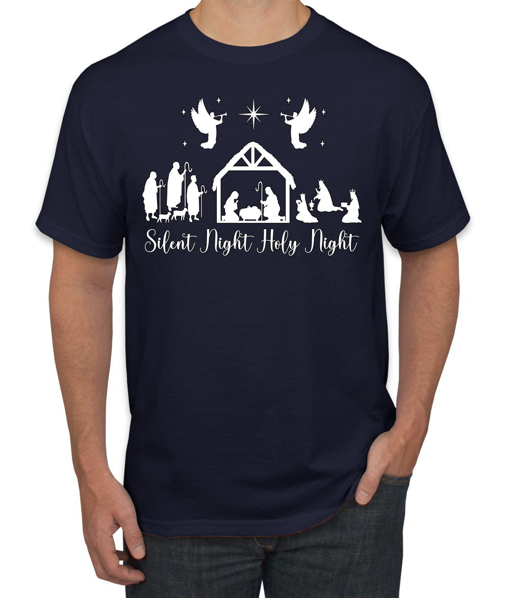 Silent Night Holy Night Religious Jesus Christmas Men's T-Shirt