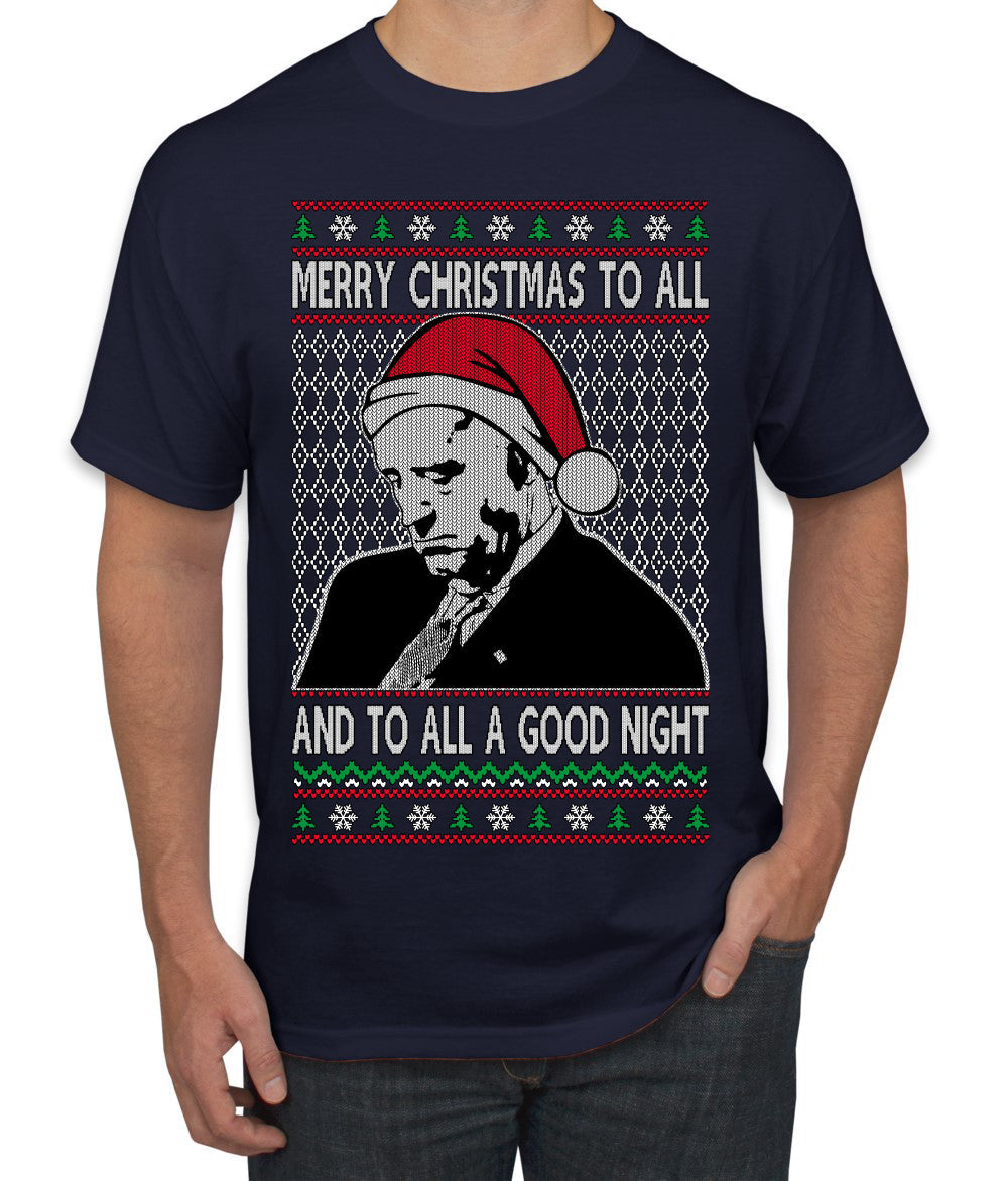 Sleepy Joe Merry Xmas To All And All A Good Night Ugly Christmas Sweater Men's T-Shirt