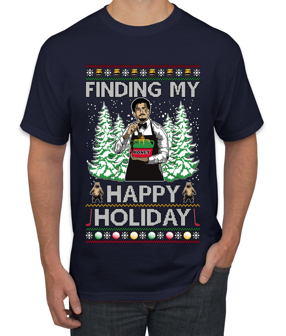 Finding My Happy Holiday, Ugly Christmas Sweater Men's T-Shirt