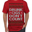 Drunk Cigs Don't Count Funny Cigarette Smoker Cig Ugly Christmas Sweater Men's T-Shirt