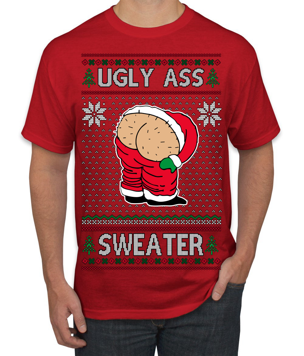 Ugly Ass Sweater Funny Santa Claus Butt Xmas Ugly Christmas Sweater Men's T-Shirt