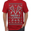 Merry Laxmas Funny Lacrosse Sports LAX Teen Sports Pun Ugly Christmas Sweater Men's T-Shirt