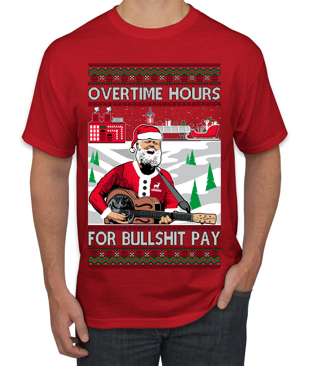Overtime Hours Rich Men North of Richmond Ugly Christmas Sweater Men's T-Shirt