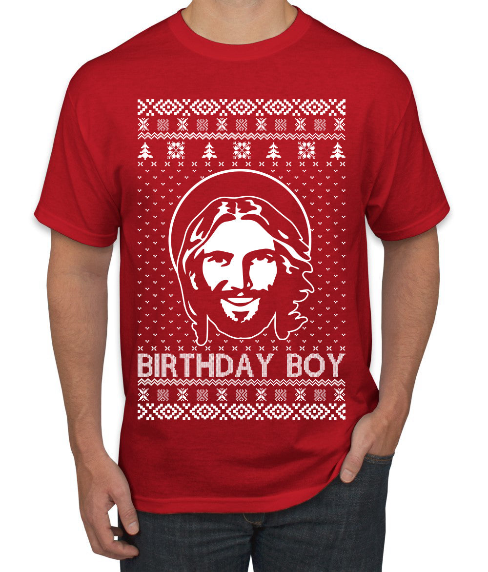 Birthday Boy Jesus Christ Ugly Christmas Sweater Men's T-Shirt