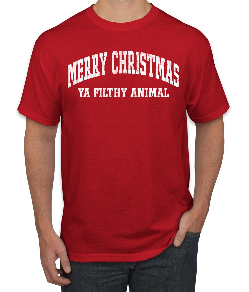 Vintage Movie Quote Merry Christmas Filthy Animal Christmas Men's T-Shirt