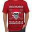 Valhalla Deck The Halls With Skulls & Bodies Ugly Christmas Sweater Men's T-Shirt