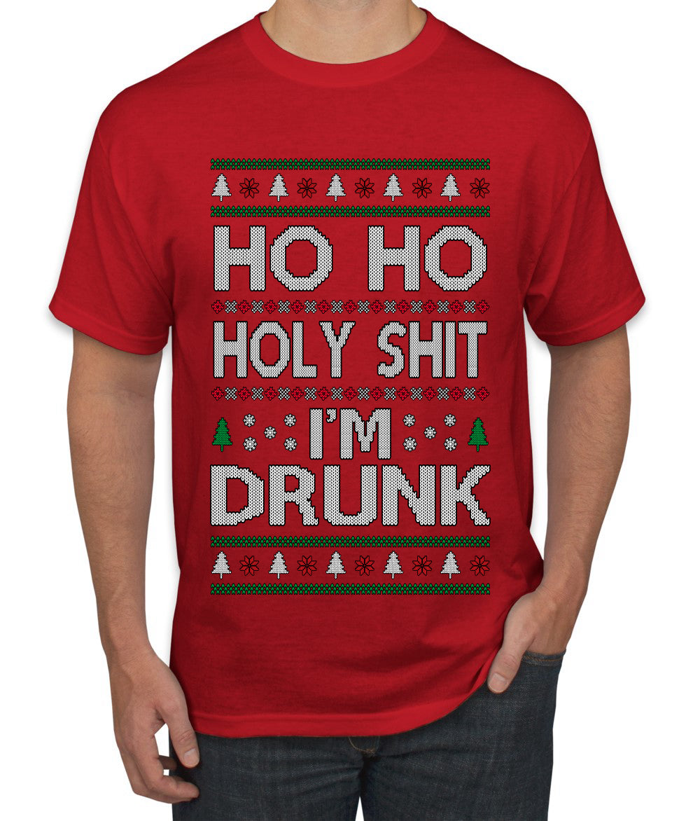 Ho Ho I'm Drunk, Funny Humor Christmas Unisex Sweater, Ugly Christmas Sweater Men's T-Shirt