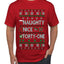 Naughty Nice 41, Ugly Christmas Unisex Sweater List, Extra Festive, Ugly Christmas Sweater Men's T-Shirt