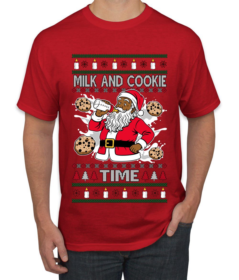 Milk And Cookie Time Christmas Sweater, Ugly Christmas Sweater Men's T-Shirt