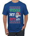 Where my Hos At Santa Funny Ugly Christmas Sweater Men's Graphic T-Shirt