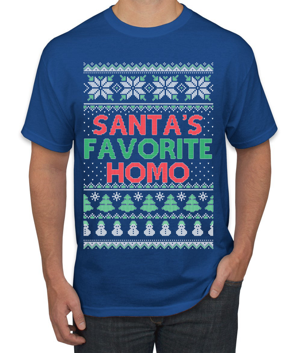 Santa's Favorite Homo Ugly Christmas Sweater Men's T-Shirt