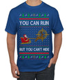 You Can Run But You Can't Hide Santa Sleigh Reindeer Ugly Christmas Sweater Men's T-Shirt