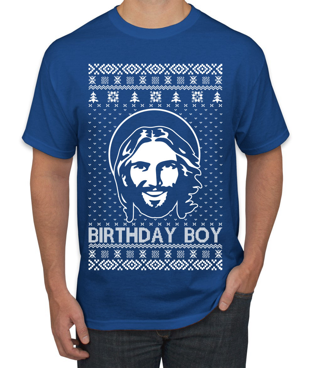 Birthday Boy Jesus Christ Ugly Christmas Sweater Men's T-Shirt