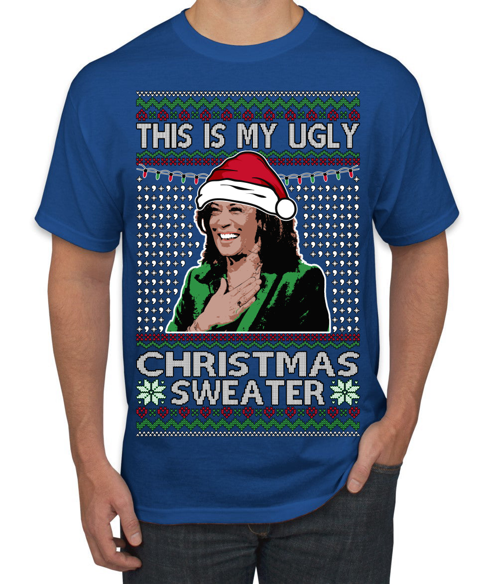 This Is My Ugly Sweater Funny Santa Kamala Harris Ugly Christmas Sweater Men's T-Shirt