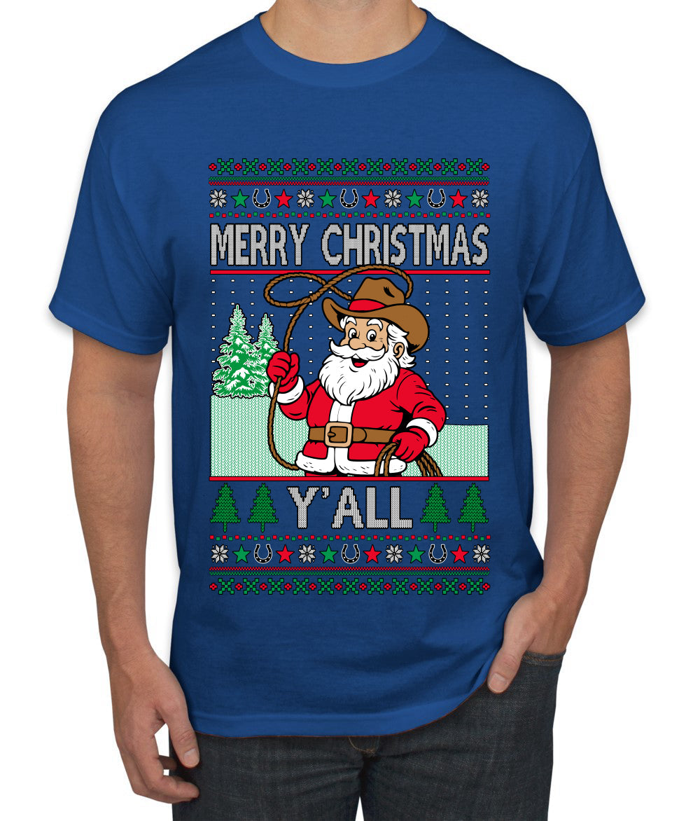 Merry Christmas Y'all Christmas Sweater, Ugly Christmas Sweater Men's T-Shirt