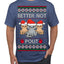 Better Not Pout, Cute Sad Santa Cats | Funny Ugly Christmas Sweater Men's T-Shirt