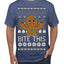 Bite This, Funny Gingerbread Cookie Offensive Inappropriate Middle Finger, F U Ginger Bread Dirty Novelty Xmas Ugly Christmas Sweater Men's T-Shirt