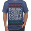 Drunk Cigs Don't Count Funny Cigarette Smoker Cig Ugly Christmas Sweater Men's T-Shirt