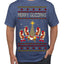 Merry Glizzmas, Funny Glizzy Hot Dog Baby Jesus Catholic Nativity, Fast Food Mustard Condiment Glizzys Humor Ugly Christmas Sweater Men's T-Shirt