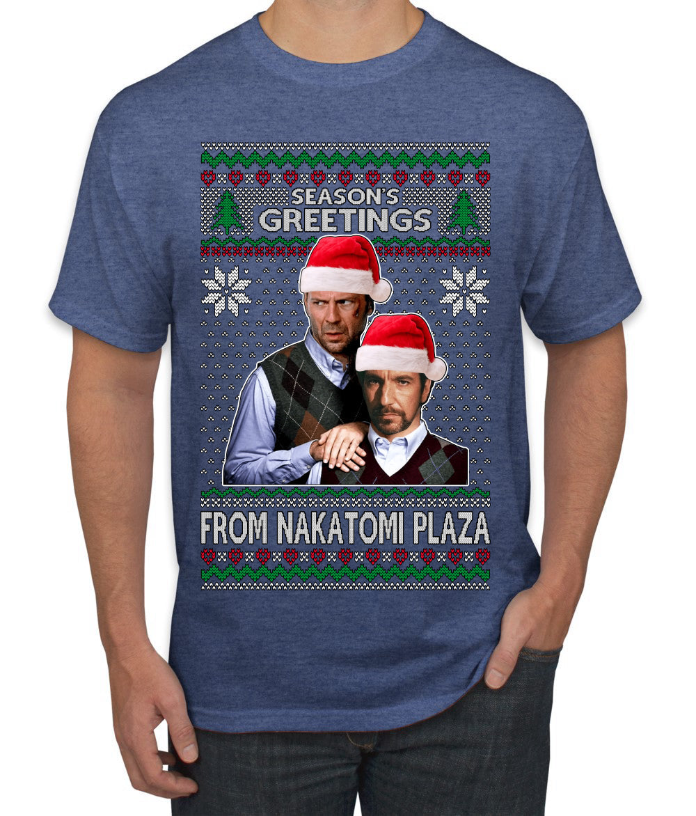 Season's Greeting From Nakatomi Plaza Ugly Christmas Sweater Men's T-Shirt