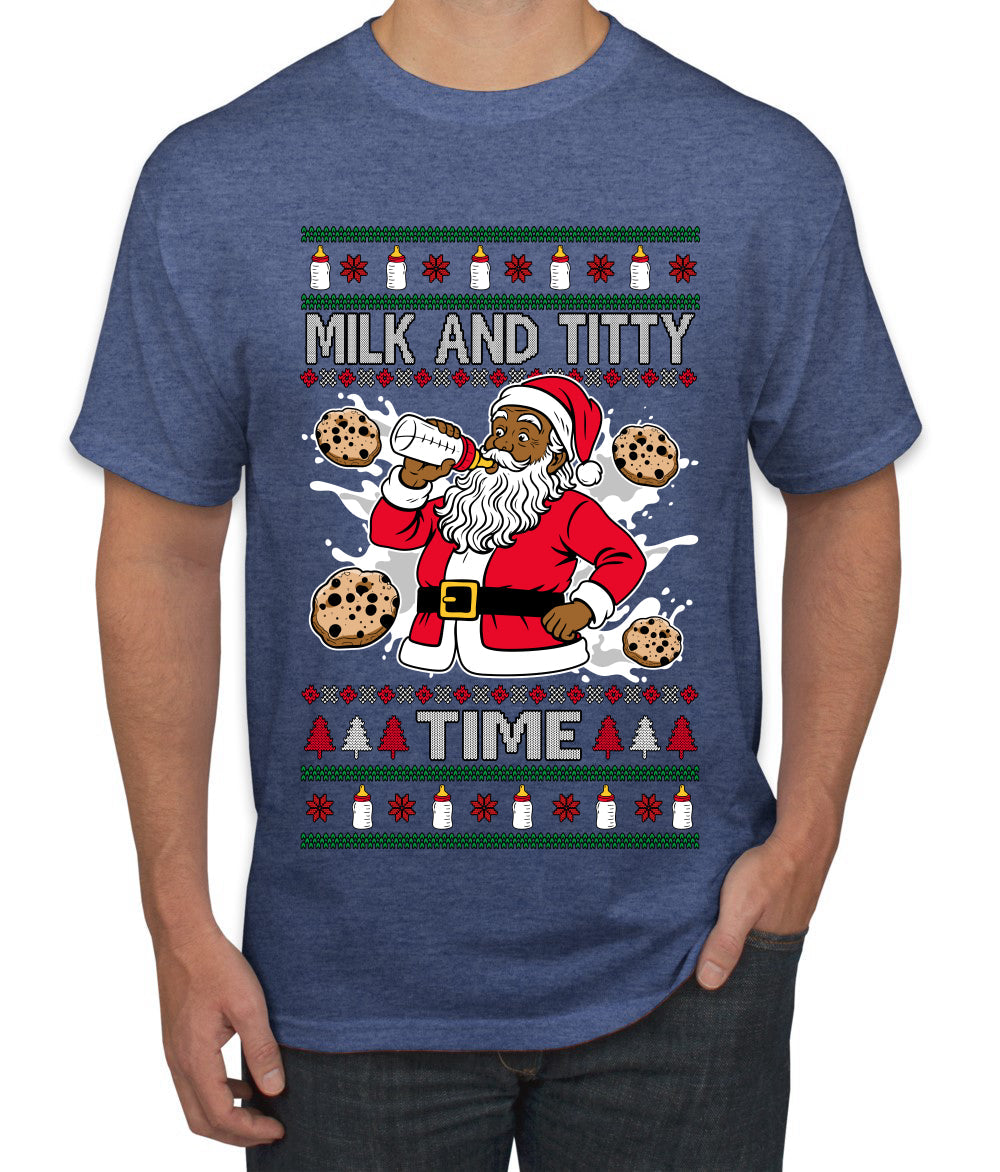 Milk And Titty Time Christmas Sweater, Ugly Christmas Sweater Men's T-Shirt