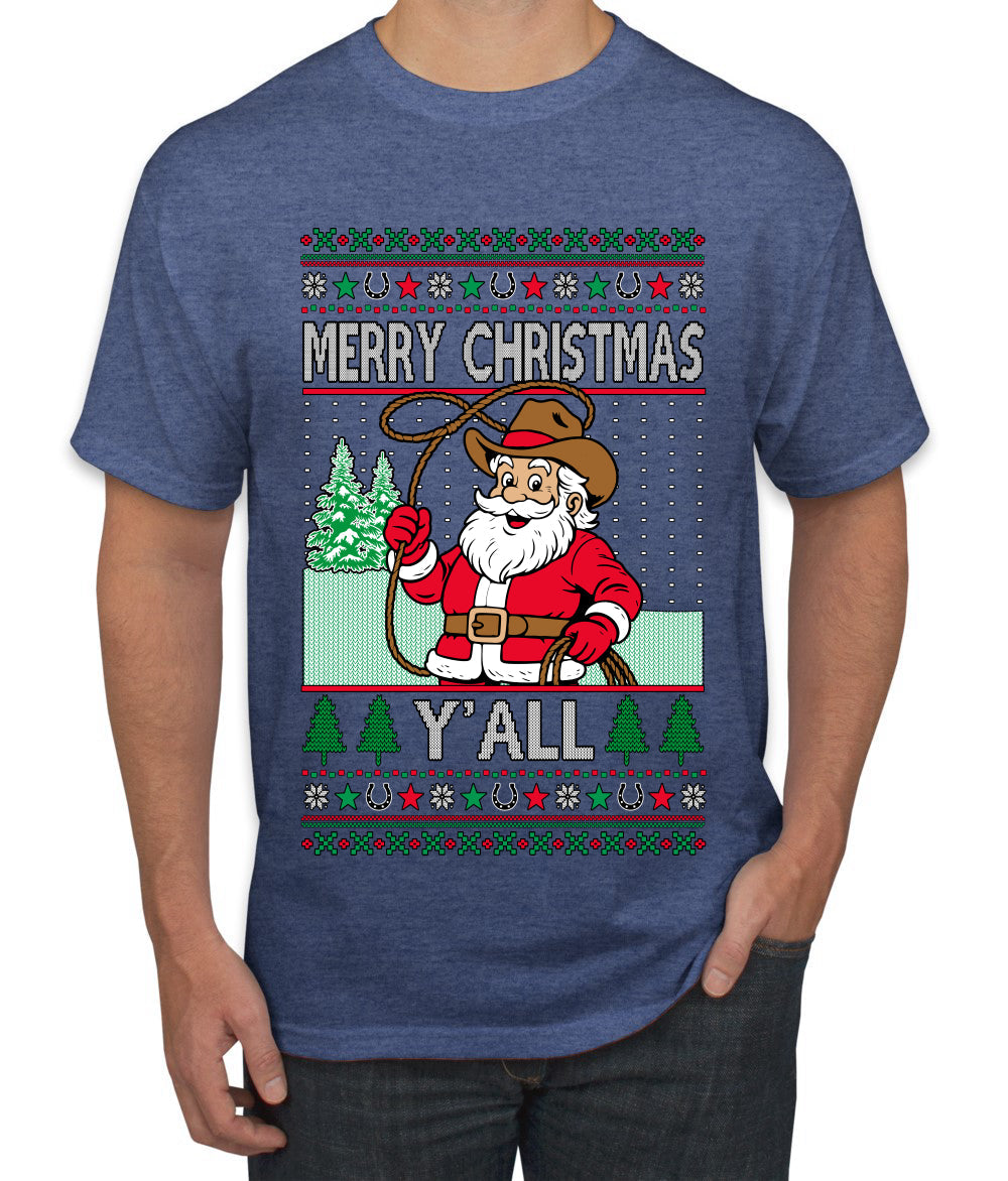 Merry Christmas Y'all Christmas Sweater, Ugly Christmas Sweater Men's T-Shirt