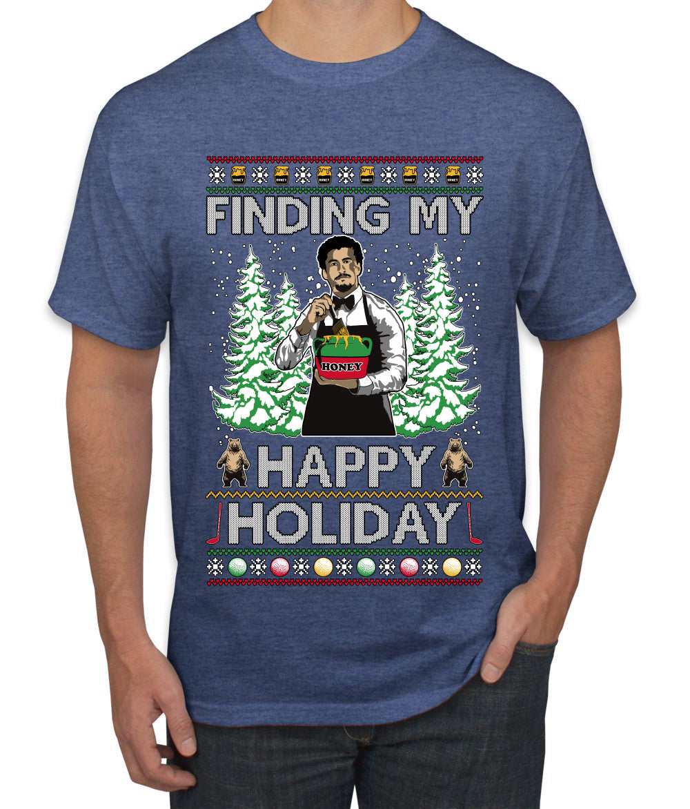 Finding My Happy Holiday, Ugly Christmas Sweater Men's T-Shirt