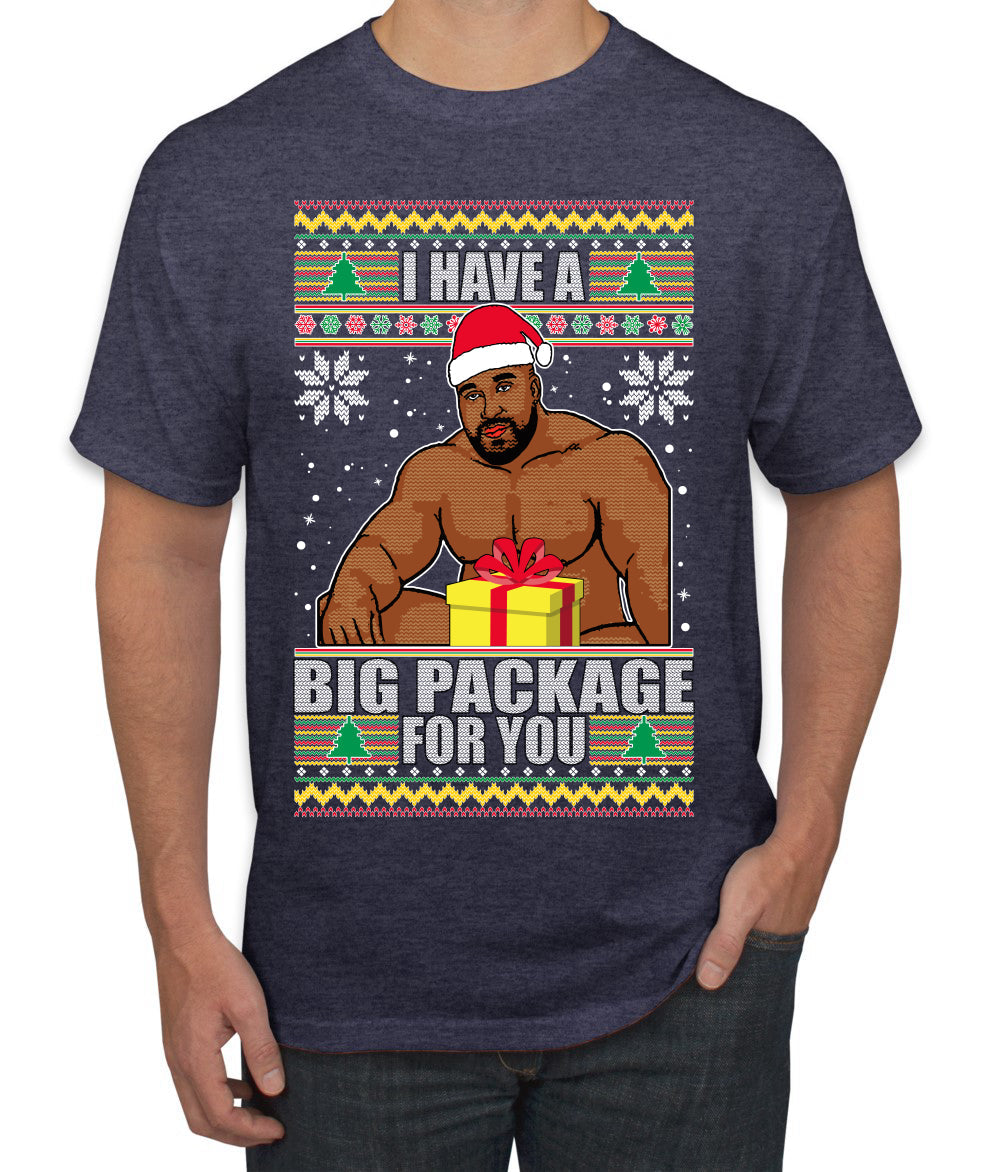I Have A Big Package Meme Barry Wood Ugly Christmas Sweater Men's Graphic T-Shirt
