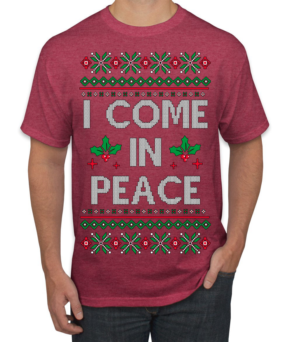 I Come in Peace Ugly Christmas Sweater Men's T-Shirt