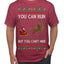 You Can Run But You Can't Hide Santa Sleigh Reindeer Ugly Christmas Sweater Men's T-Shirt