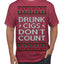 Drunk Cigs Don't Count Funny Cigarette Smoker Cig Ugly Christmas Sweater Men's T-Shirt
