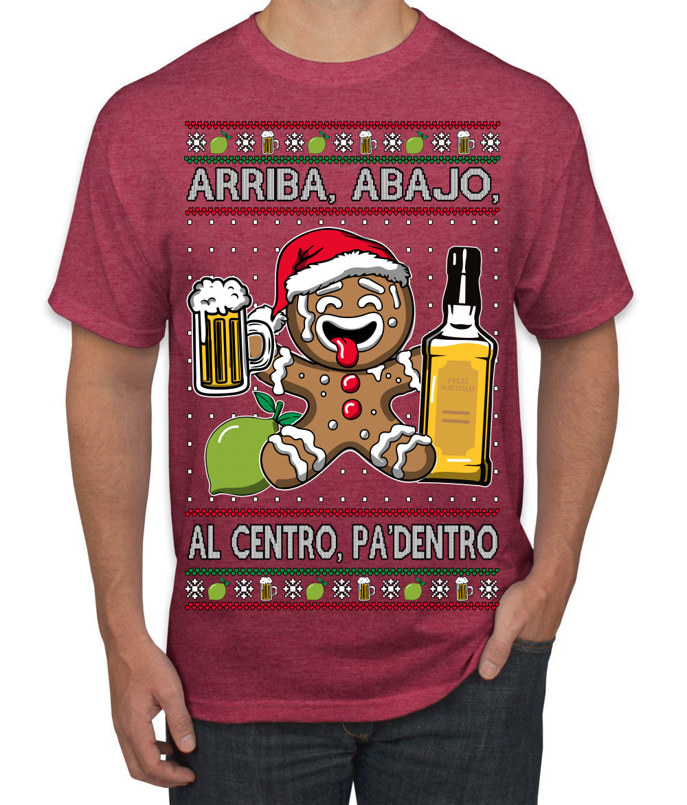 Arriba Abajo Al Centro Pa'Dentro Cheers to Health Salud Ugly Christmas Sweater Men's T-Shirt