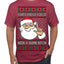 Santa Knows You've Been a Dumb Bitch Funny Vulgar Dirty Ugly Christmas Sweater Men's T-Shirt