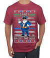 Santa Backs The Blue Pro Police Santa Claus Ugly Christmas Sweater Men's T-Shirt