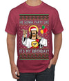 Gonna Party Like It's My Birthday Jesus Ugly Christmas Sweater Men's T-Shirt